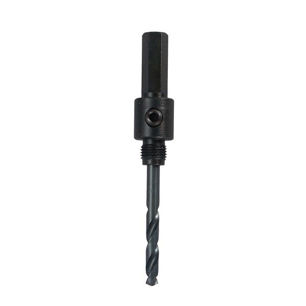 Hole Saw Arbor, Standard, Hex Shank, 1/2 in Shank, 9/16 to 1-3/16 in Hole Saw Diameter, 1/4 in Pilot Drill Size, 5-1/8 in Overall Length, Steel Cutting Edge, Steel