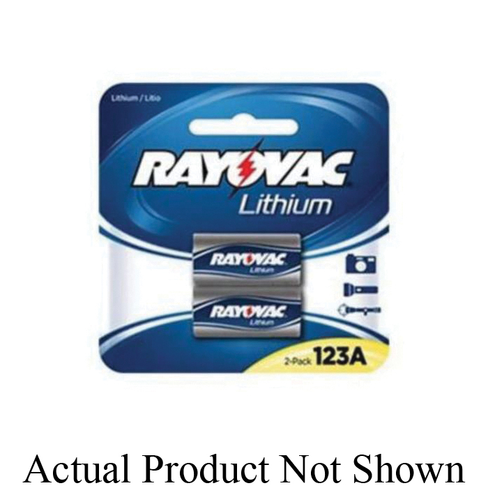 Photo Lithium Battery, 123 Size, 3 VDC, 1400 mAh, Lithium Manganese Dioxide, 2/Package