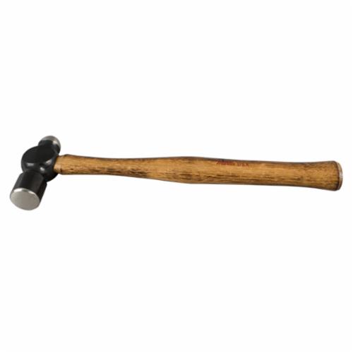 Ball Pein Hammer, 13-1/4 Inch Overall Length, Flat/Striking Face, 12 oz Head, Forged Alloy Steel Head, 1-3/32 Inch Head Width, 3-3/4 Inch Head Length, Hickory Wood Handle