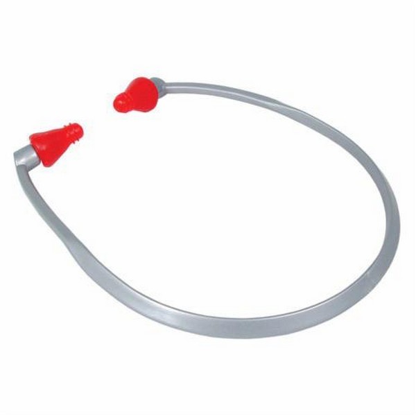 Ear Plug, Banded Design, 23 dB Noise Reduction, Universal Size, Red Plug, Super Soft Jelly Plug, Gray Cord, Disposable/Reusable: Reusable