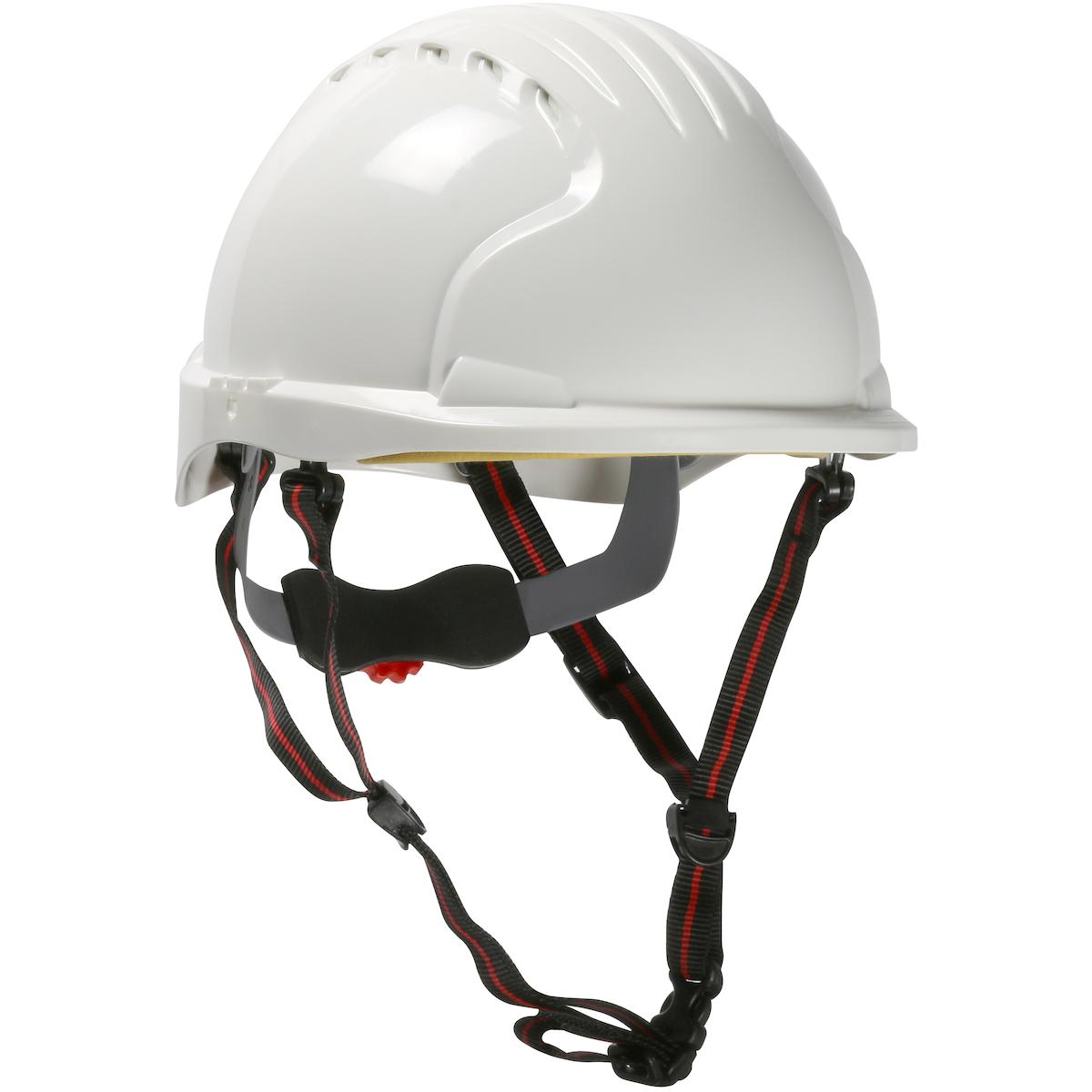 Hard Hat, Standard Brim, Series: 280-EV6151-CH, OS Size, White, HDPE, 6-Point Polyester Suspension, ANSI Electrical Class Rating: Class E, ANSI Impact Rating: Type I, Wheel Ratchet Adjustment