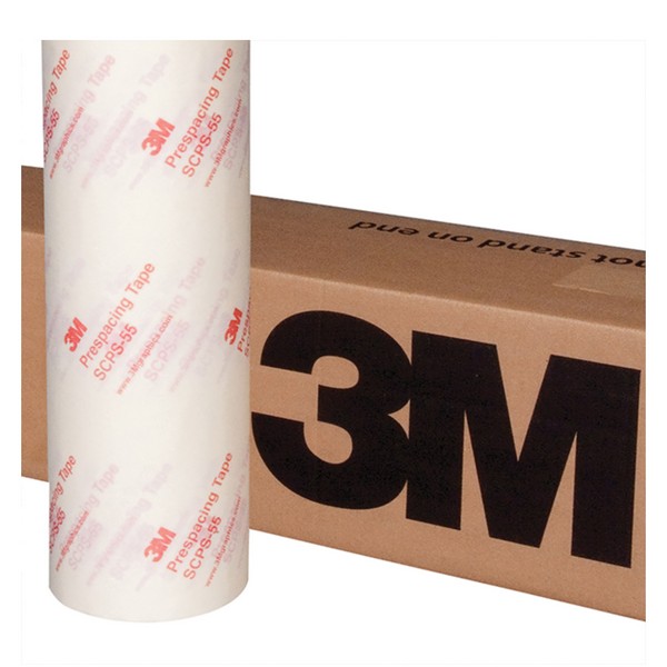 Pre-Spacing Tape, High Tack, Series: SCPS-55, 100 linear yd Length, 60 Inch Width, 110 to 120 um Thickness, Paper, Translucent, 3 Inch Diameter Core, 0.39 to 0.77 in-lb Adhesion Strength, 5 in-lb Tensile Strength