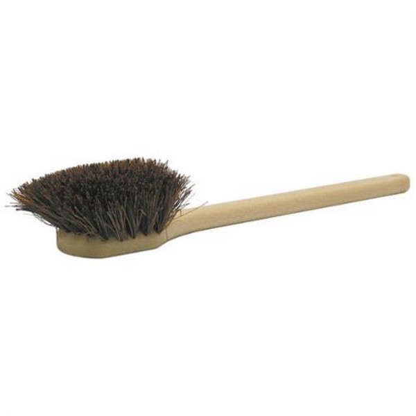Utility Scrub Brush, Long Handle, Foam Block, 2 in Trim Length, Palmyra Trim, Black Trim Color, Foam Handle, 20 in Overall Length