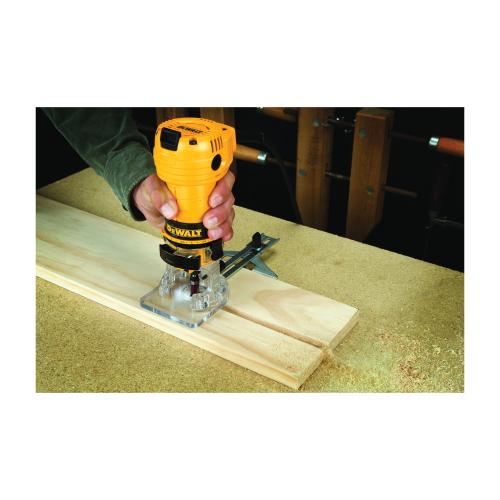 Laminate Trimmer, Bare Tool, 1/4 in Chuck, Collet Chuck, 31000 RPM Speed, 7/8 HP, 120 VAC, 4.5 A, Plastic Housing Material, Palm Grip Handle, Black/Yellow, Corded Cord, Toggle Switch, 4-1/4 in L Dimensions