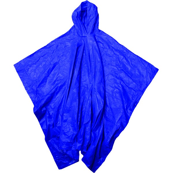 Rain Poncho, Waterproof, Universal Size, 80 in Length, Blue, 0.1 mm Vinyl