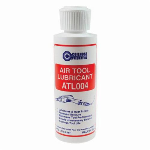 Air Tool Lubricant, 4 oz, Flip Top Bottle, 18.9 to 24.2 cSt at 40 °C, Liquid, Yellow, Petroleum, 50 °F, >= 388 °F Flash, <1 Specific Gravity