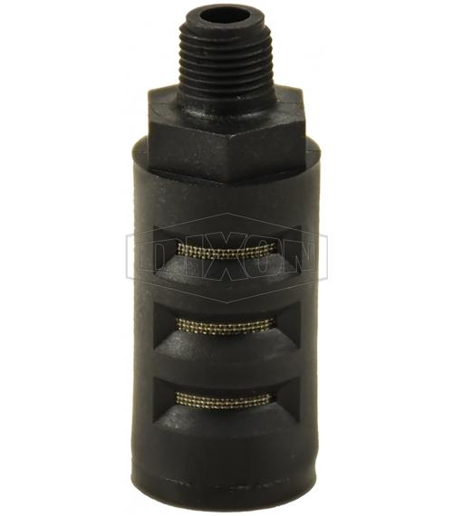 Economy Pneumatic Muffler, Quiet Flow, 1/8 in Port, 150 psi Pressure, 35 to 120 °F, 2-7/64 in Overall Length