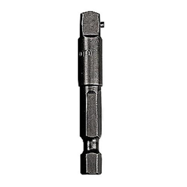 Extension Socket Adapter, Pin Lock, Measurement System: Imperial, Hex x Male Square Drive, 1/4 in Male Drive, 6 in Overall Length, Male x Male Adapter Style, Forged Steel, Black Oxide
