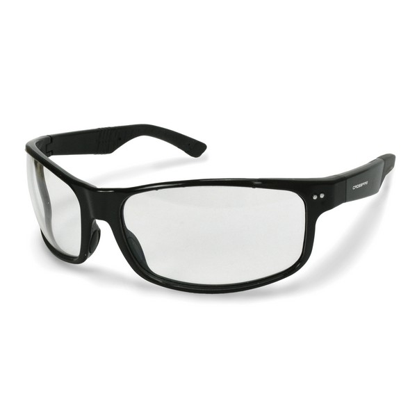Safety Eyewear, Premium, Regular Size, Hard Coated Lens Coating, Clear Lens, Shiny Black Frame, 99.9 % UV Protection, Insulated Wire Core Temple, Specifications Met: ANSI Z87.1
