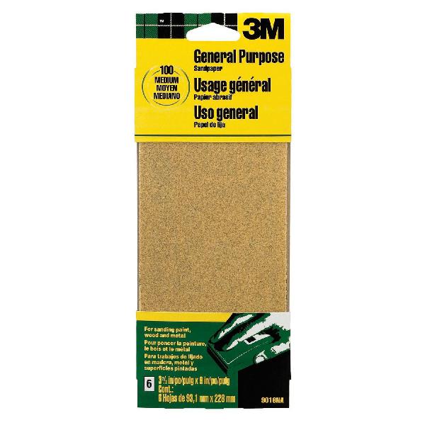 General Purpose Sanding Sheets, 7.125 Inch Length, 5 Inch Width, Medium Grade