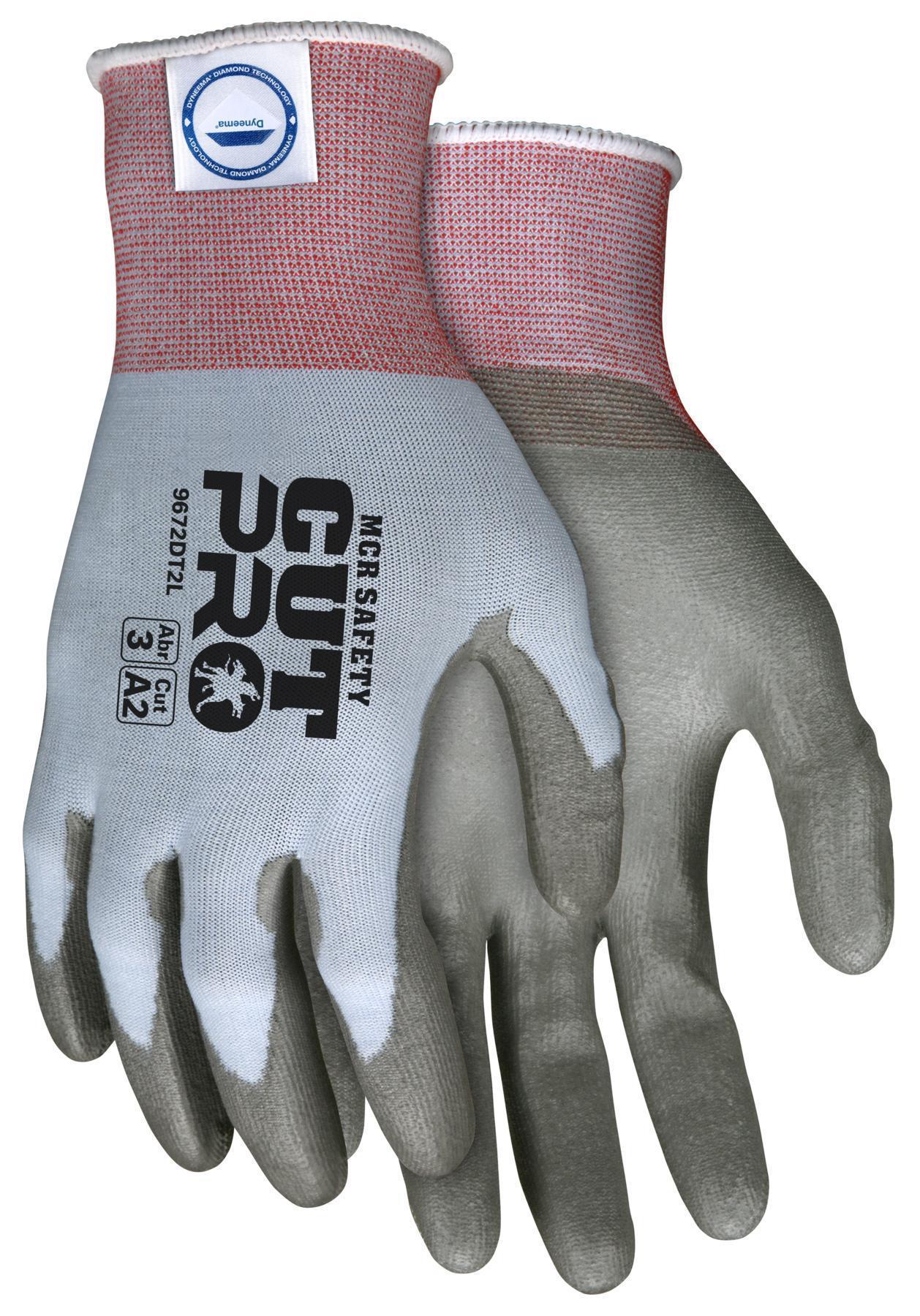 Gloves, Personal Protective, Series: Cut Pro®, L Size, Polyurethane Coating, Dyneema®, Knit Wrist Style, ANSI Cut-Resistance Level: A2, ANSI Puncture-Resistance Level: 2, Resists: Abrasion/Cut/Puncture