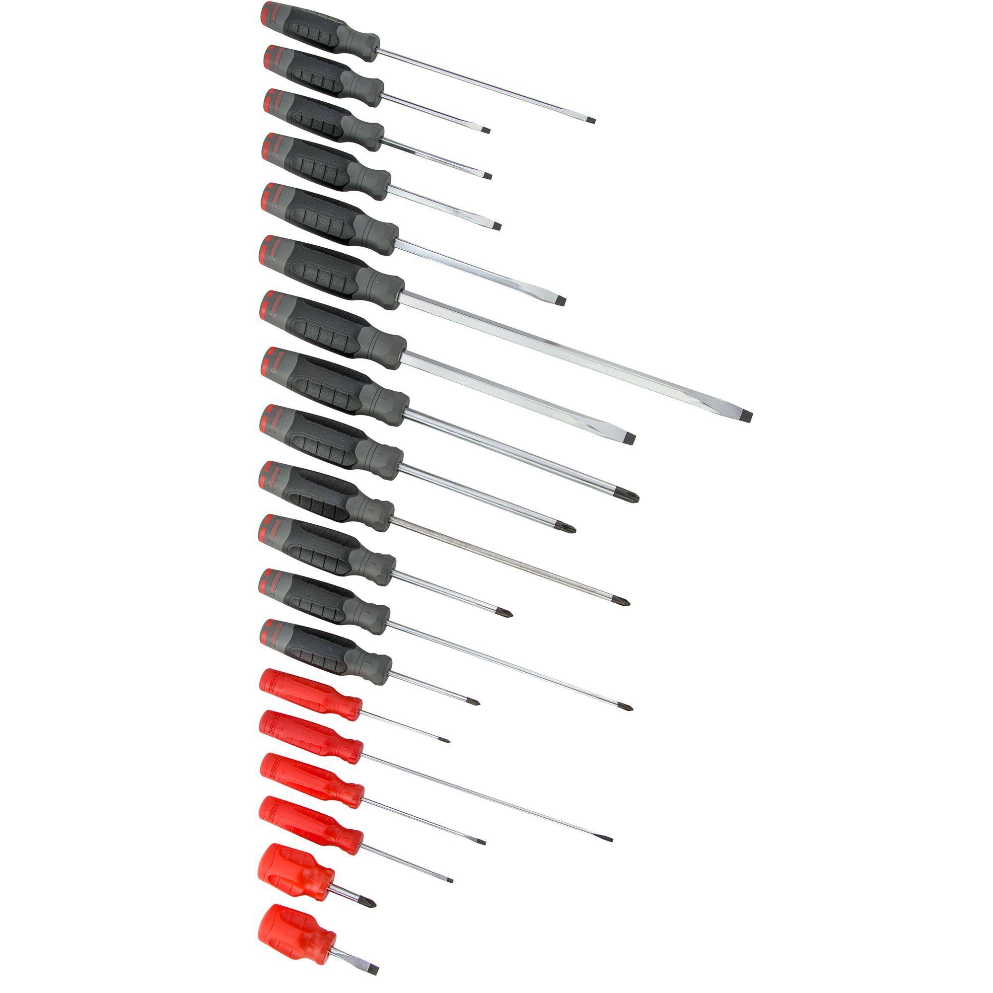 19pc Screwdriver Set, Imp/Met, Alloy