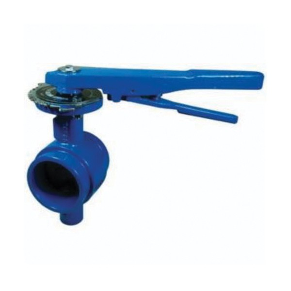 Butterfly Valve, 2 Inch Nominal, Grooved End Style, 210 °F, Ductile Iron Body, Ductile Iron Disc Material, Stainless Steel (Stem) Stem & Pin Material, Epoxy Powder Coated