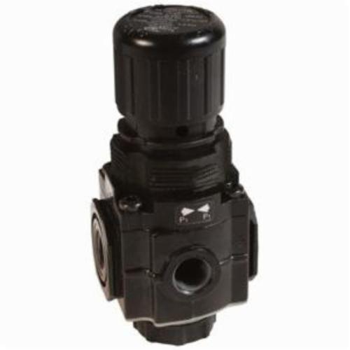 Regulator, Manifold Relieving Sub-Compact, Series: Series 1 R72, 3/8 Inch PTF, 83 scfm, 5 to 150 psi, 150 °F, Zinc Body