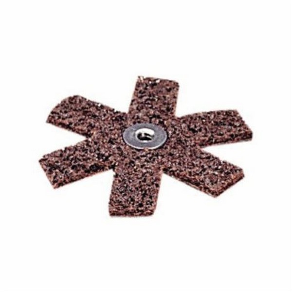 Non-Woven Abrasive Star, Eyelet, 2 Inch Star Diameter, Grade: Very Fine, Aluminum Oxide Abrasive, Applicable Materials: All Metal, Arbor Attachment