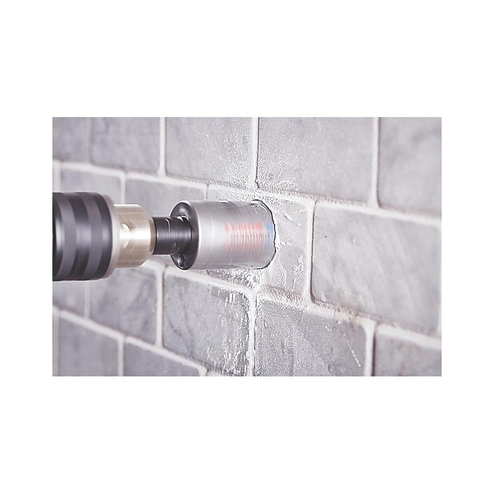 Hole Saw, 2-1/2 in Dia, 1-5/8 in Cutting Depth, Brazed Diamond Cutting Edge, Use Arbor: 2L and 6L Snap-Back, 2L, 3L, 6L or 7L Standard, Applicable Materials: Cement, Ceramic and Fiberglass