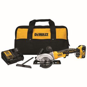 Circular Saw Kit, Brushless Cordless, Series: ATOMIC, 4-1/2 in Blade, Blade Side Left, 3/8 in Arbor/Shank, 4500 RPM Speed, 1-9/16 in, 1 in Cutting Depth, 45/90°Cutting Angle, Bevel Capacity: 45°, 20 VDC, Lithium-Ion Battery, 5 Ah Battery, Battery