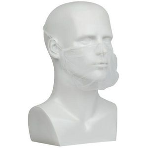 Beard Cover, Series: UCBC-1000, Universal, 19 in Dia, White, Nylon
