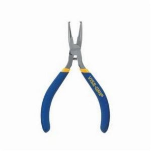 Transverse End Cutting Plier, Mini, Series: EC4T, 4-1/2 in Overall Length, 13/16 in L x 9/16 in W x 11/32 in THK Jaw, Drop Forged Steel Jaw, Dipped Grip Handle, Vinyl Handle, Specifications Met: ANSI, Yes Spring Return, Blue/Yellow