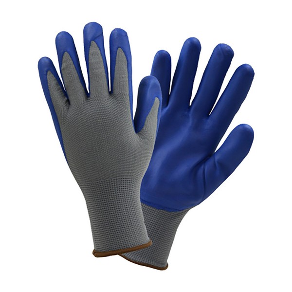 General Purpose Gloves, Series: 37185, Coated/Multi-Purpose Glove Type, XL, Foam Nitrile Palm, Polyester, Blue, Seamless, Ribbed Knit Wrist Cuff, Foam Nitrile, Palm Coating Coverage, 10-1/4 in Length, Resists: Abrasion