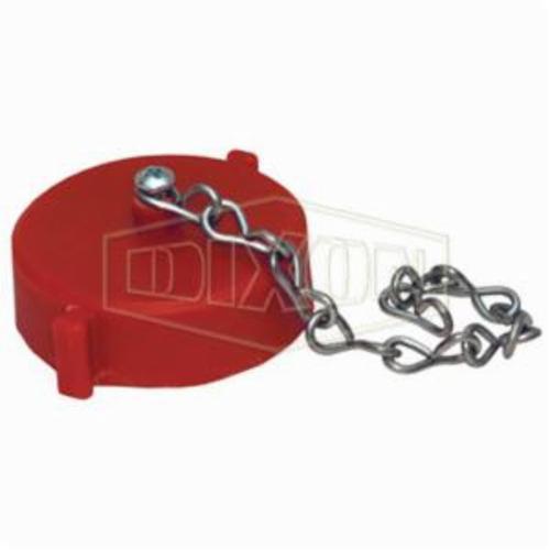 Fire Cap, Fitting/Connector Type: Cap, 3 Inch Nominal Size, Female NST (NH), Polycarbonate, Red, Domestic