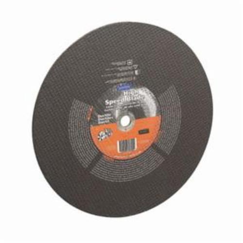 Ductile Cut-Off Wheel, Type 01 High Speed Reinforced Straight, 12 in Wheel Dia, 1/8 in Wheel Thickness, 1 in Center Hole, 24 Grit, Very Coarse Grade, Aluminum Oxide/Silicon Carbide Abrasive, 6300 RPM Maximum, Resin Bond, Wheel Type Number: Type 01/41 Straight, For Use With: High Speed Machines, Gas and Electric Powered Saws