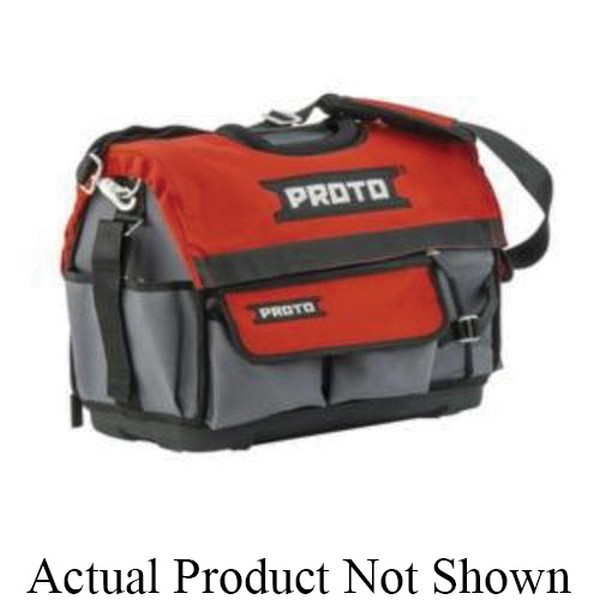 Tool Bag, Open Tote, 19-1/2 in W x 9-1/2 in D x 14-1/2 in H Outside, 1200 x 1200 Denier Fabric, Red
