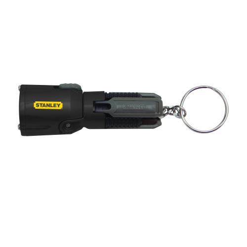 Tripod Flashlight, Clip Strip Mini, LED Bulb, 2 Lumens, 100000 hr Average Life, LR41 Lithium-Ion Battery, 3 Batteries, Black, ABS Housing