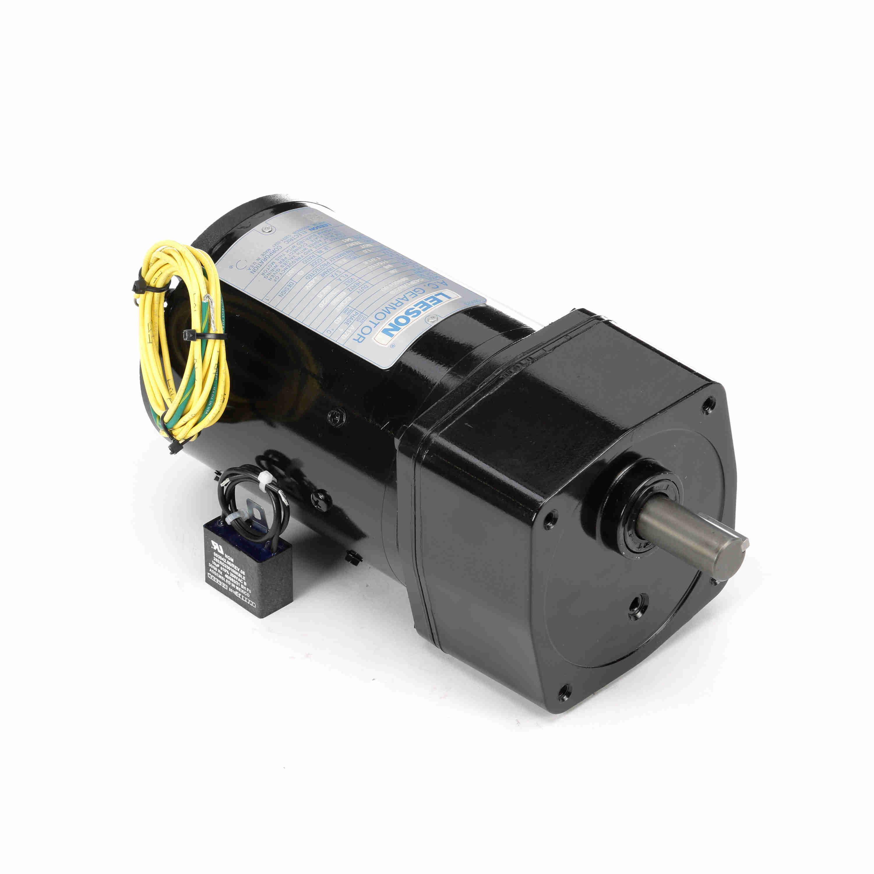Gear Motor, 0.08 hp, 60 Hz, 1, 9 RPM Maximum, 3/4 in Shaft Dia, 1-5/8 in Shaft Length, Reversible, 341 in-lb, 180:1 Gear Ratio, Permanent Split Capacitor Motor, Ball Bearing, 491 lb Overhung Load, Special Mount, 40 °C Ambient, Class F Insulation, Totally Enclosed Nonvented (TENV), Die Cast Aluminum Housing