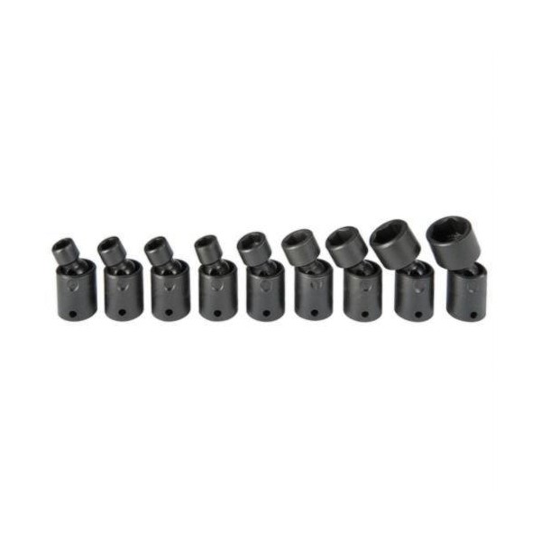 Socket Set, Universal, Yes Impact Rated, Measurement System: Metric, 9 Piece, 12 Points, 5.5 to 13 mm Included Socket Size, 1/4 in Drive, Alloy Steel, Black Oxide