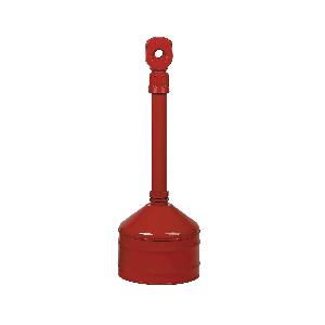Cigarette Butt Can, Heavy Duty, 34 in Height, 11-1/2 in Diameter, 2.5 gal Capacity, Galvanized Steel/Polyethylene, Safety Red, Powder Coated