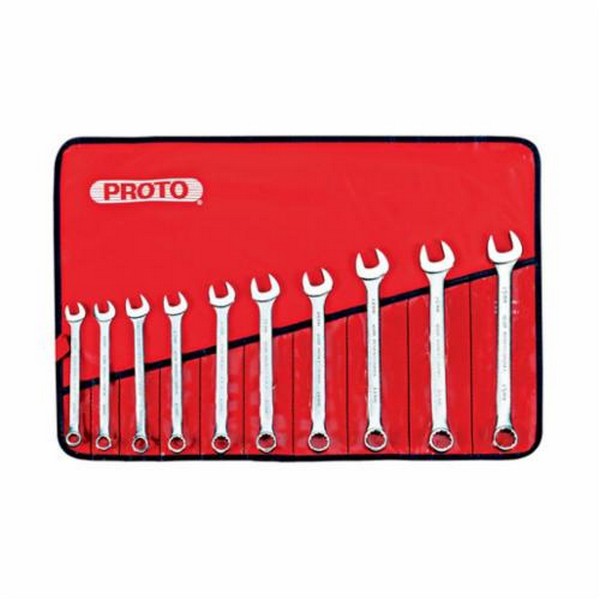 Combination Wrench Set, Anti-Slip Design, Metric System of Measurement, 10 to 19 mm, 10 Piece, For Use With: 4, 6 and 12 Point Fastener, 12 Point, Box/Open End Drive, Satin