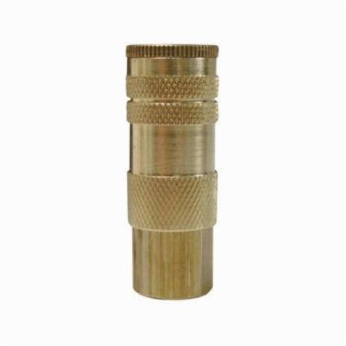 Quick Connect Coupler, Lincoln Air Chief, 1/4 Inch Nominal, Quick Connect Coupler x FNPT End Style, 3/4 Inch Hex, 2.4 Inch Length, 300 psi Pressure, -40 to 250 °F, Brass, 0.9 Inch Outside Diameter, Domestic