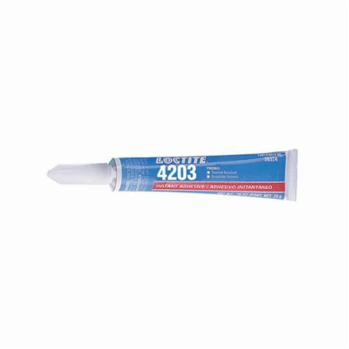 Instant Adhesive, Thermal Resistant, Series: Prism® 4203™, Tube Container, 20 g Container, Ethyl Base, 30 s Begins to Harden, 40 s Setting, 24 hr. Curing, Clear, 250 deg F Operating/35.6 to 46.4 deg F Storage, 1.057 Specific Gravity, <lt/>20 g/L VOC,