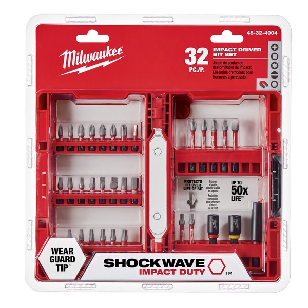 Impact Driver Bit Set, 1/4 in Drive/Shank, Steel