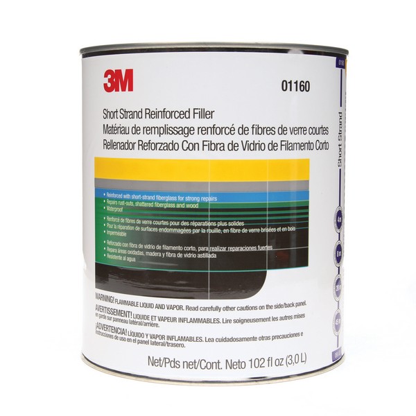 Fiberglass Reinforced Filler, 2-Component 2-Part Short Strand, Series: Mar-Glass®, 1 gal Container, Can Container