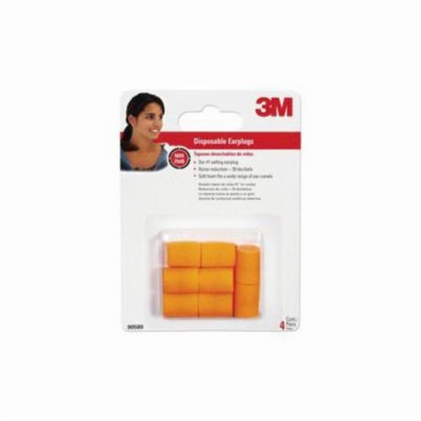 Earplugs, Classic, 29 dB Noise Reduction Rating, Orange Plug, Foam Plug, Disposable Disposable/Reusable