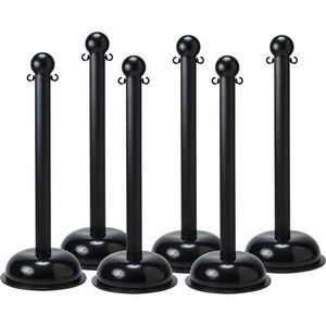 Warning Post, Large Stanchion, 3 in Post Diameter, 41 in Post Height, Polystyrene Post, Solid Post, Dome/Fillable Non-Conductive Base, 16 Inch Diameter Base, B-900 Polyethylene Base