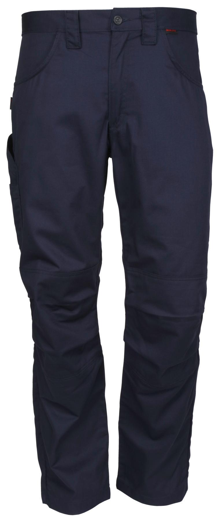 Pant, Electrical Protection, Navy Blue, Cotton/Nylon, 38 in Waist, 38 in Inseam Length, 7 oz Fabric Weight, Button/Zipper Front Closure, 6 Pockets, Resists: Flame
