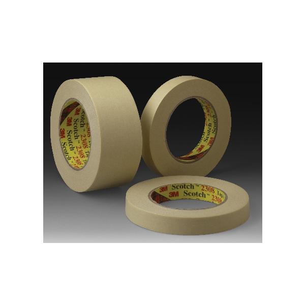 Adhesive Tape, General Purpose, 55 m Length, 48 mm Width, 5.5 mil Thickness, Tan, Natural Rubber Adhesive, Crepe Paper Backing, 30 in-oz Adhesion Strength, 23 in-lb Tensile Strength, 250 F Maximum Operating, Specifications Met: ASTM D6123/D6123M-97/D3652/D3330/D3759