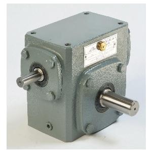 Modular Speed Reducer, 10:1 Gear Ratio, 4.12 HP Input/3.75 HP Output, Solid Input, Solid Output, 0.75/0.7495 in Dia x 2.01 in L Worm Shaft Input, 1.125/1.1245 in Dia x 2.64 in L Gear Shaft Output, 175 RPM, 1750 RPM, 1350 in-lb, 2-5/8 in Centre Distance, 3/16 x 3/32 in Worm and 3/16 x 3/32 in Gear Keyway, PAO Synthetic Oil Lubrication, Cast Iron