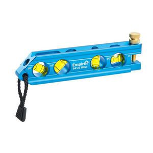Billet Torpedo Level, Magnetic, 0.001 in Accuracy, 6 in Length, 1-1/4 in Width, 1 in Height, 4 Vials, Vial Positions: (2) Plumb, Acrylic Vial, Aluminum, Anodized, Blue