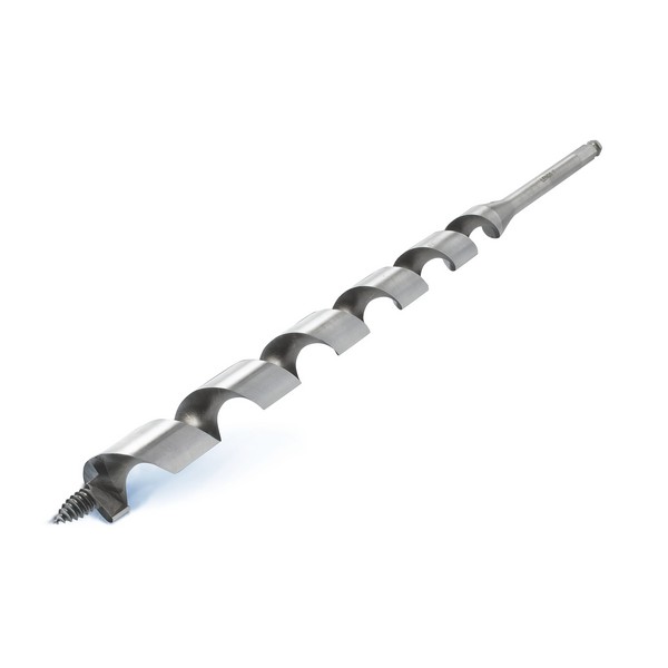 Ship Auger Bit, Long, Drill Style: Auger, 1 in Diameter, 18 in Overall Length, 12 in Flute Length, 1/2 in Shank, Hex Shank, HSS Cutting Edge, Bi-Metal