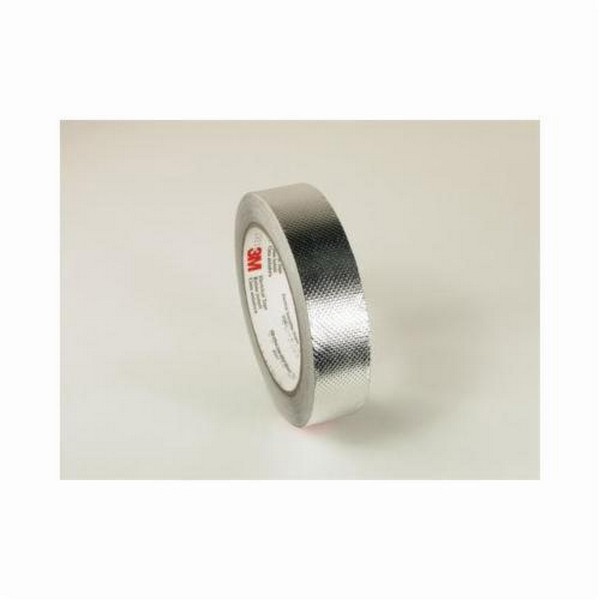 Shielding Tape, 18 Yard Length, 7.7 Inch Width, 5 mil Thickness, Silver, Conductive Acrylic Adhesive, Embossed Aluminum Backing, 35 in-oz Adhesion Strength, 20 in-lb Tensile Strength, Specifications Met: ASTM D1000