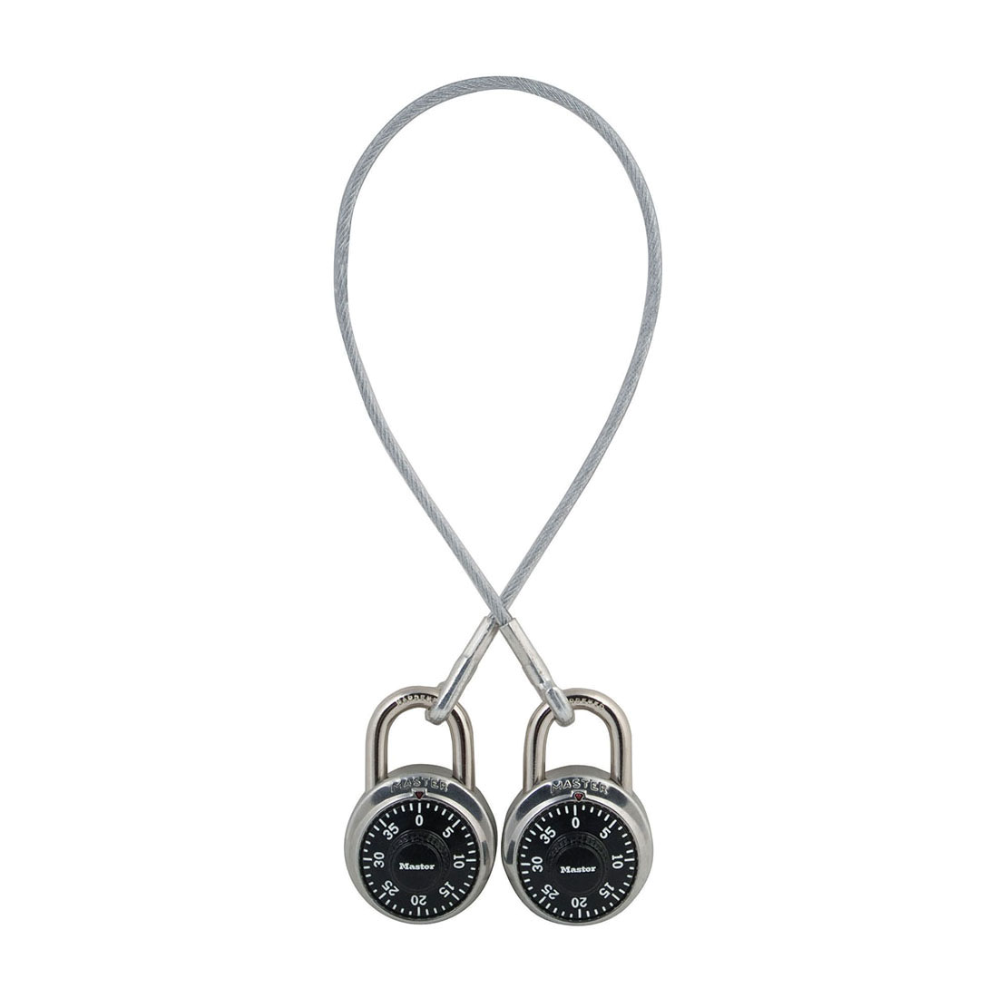 Combination Lock and Cable, Alike Key, Stainless Steel Body, 9/32 in Shackle Diameter, 3/4 in Shackle Height, 13/16 in Shackle Width, Hardened Steel Shackle, 1-7/8 in Body Width