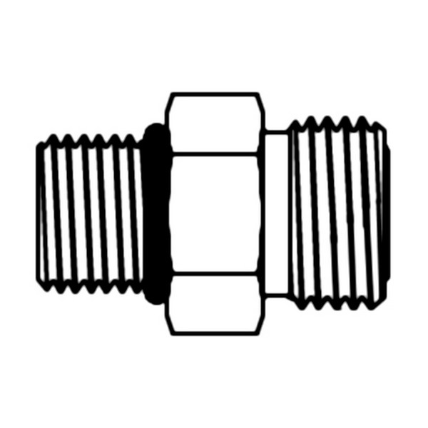 Hydraulic Adapter, 13/16-16 x 7/8-14 Nominal, Male O-Ring Face Seal x Male O-Ring Boss™, Steel