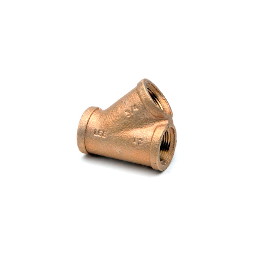 Branch Wye, 45°, Fitting/Connector: Wye, 1 Inch Nominal, Thread End Style, 125 lb Pressure Class, 150 psi Pressure, Smooth Cored Casting Method of Manufacture, Bronze, Domestic