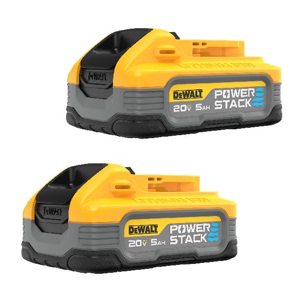 Rechargeable Battery, 5 Ah, Lithium Ion, 20 Volts, 2 Pack, Yellow