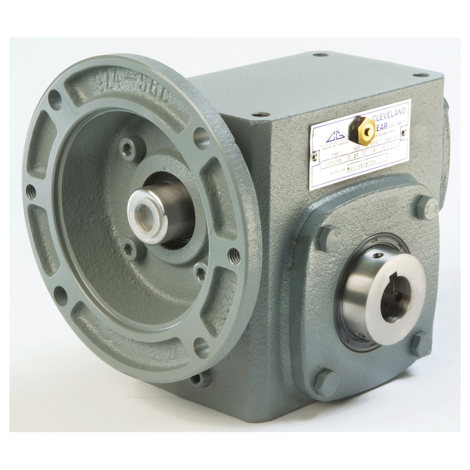 Modular Speed Reducer, 10:1 Gear Ratio, 1.56 hp Input/1.38 hp Output, Quill Input, Hollow Output, 0.6256/0.6267 in Dia Bore Quill Shaft Input, 1.0003/1.0011 in Dia Bore Hollow Output, 175 RPM, 1750 RPM, 496 in-lb, 1-3/4 in Centre Distance, 3/16 x 3/32 in Quill and 1/4 x 1/8 in Hollow Keyway, PAO Synthetic Oil Lubrication, Cast Iron