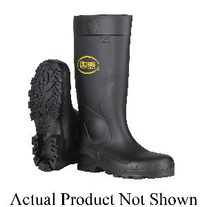 Boots, Slip-On, Series: 382-810, 10 in Size, 16 in Height, Black, Steel Toe, Cleated Sole, PVC Upper, PVC Outsole, Resists: Water, Specifications Met: ASTM F2413-18 M/I/C